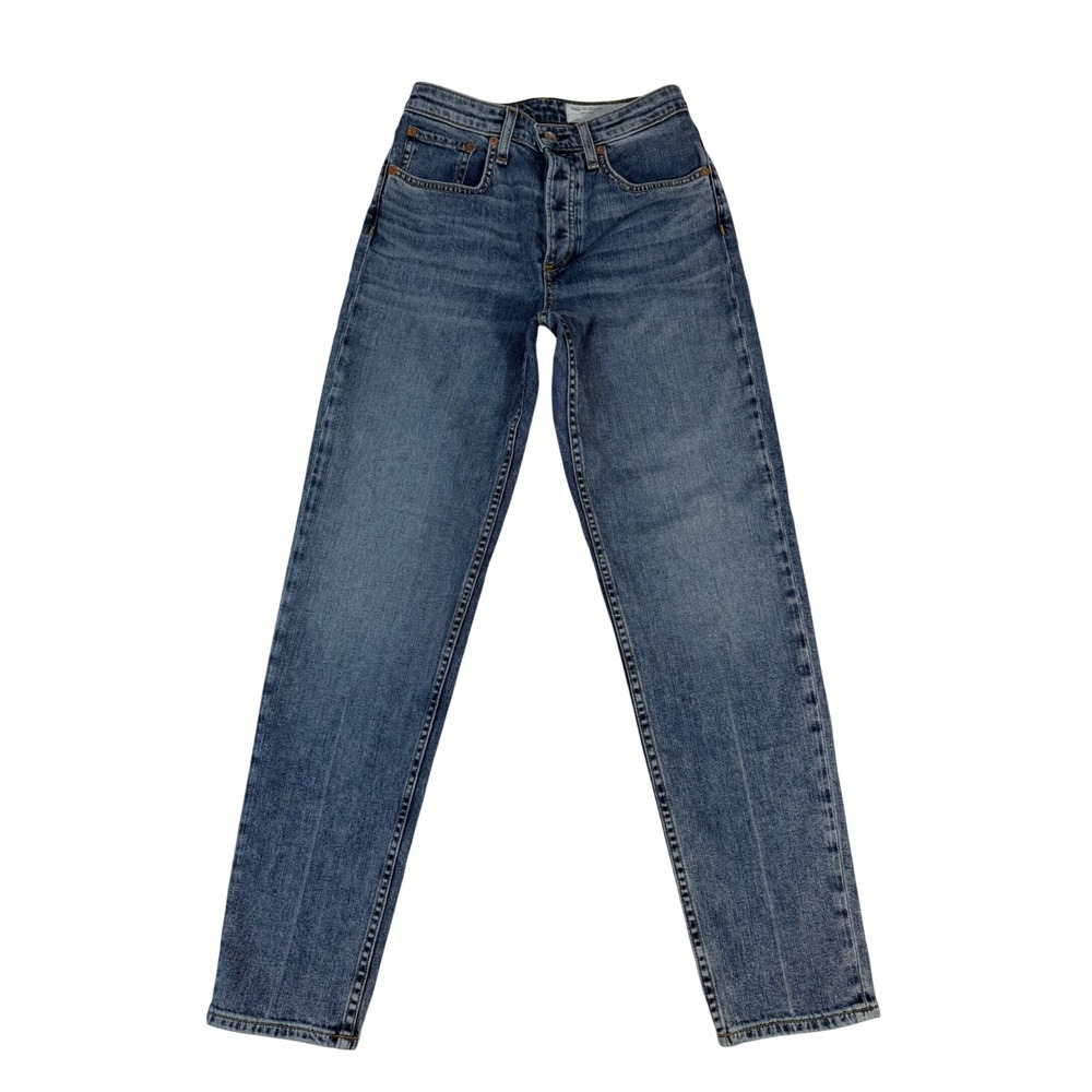 Rag & Bone Logan High Rise Straight Leg Jeans Farrow Wash Blue 26 WDD21S2789K1FA - Picture 2 of 11